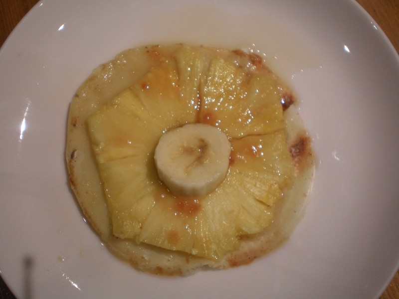 crêpe flambée à l'ananas et banane