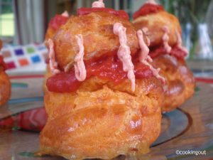 Religieuse tomate et poivron del pequillo