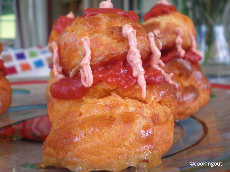 Religieuse tomate et poivron del pequillo