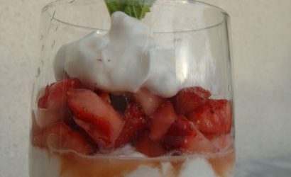  Verrines de fraises et melon à la verveine