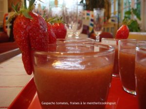 Gaspacho fraises tomates à la menthe