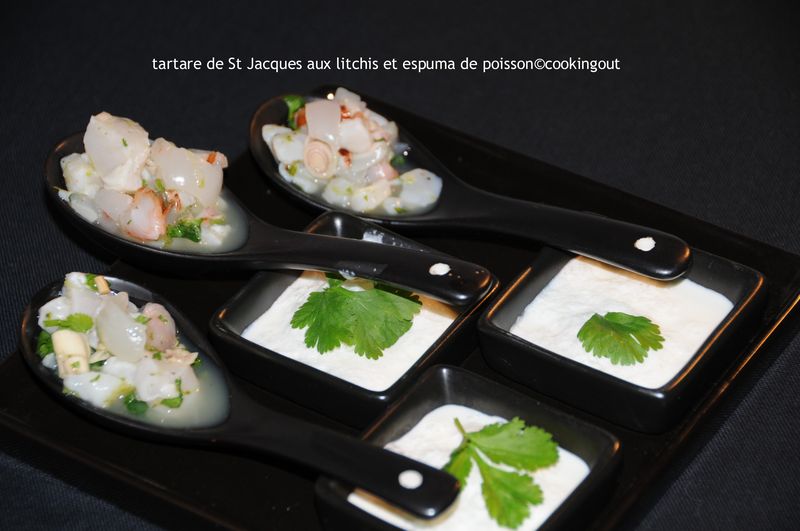  Recette d'une très belle mise en bouche pour les fêtes, réalisez un tartare de Saint Jacques aux litchis et son espuma blanche