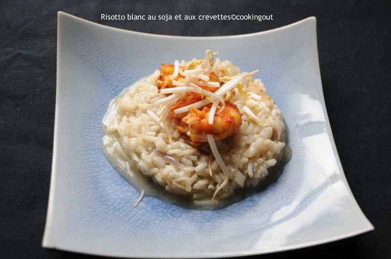 Risotto au pousses de soja et aux crevettes