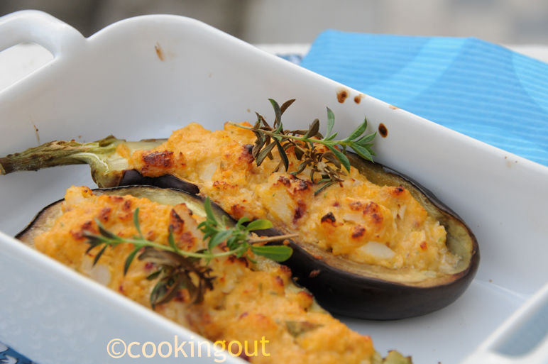 aubergines farcies au poisson