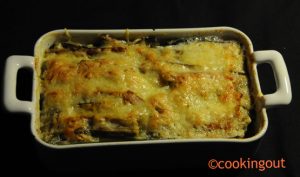 Gratin de blettes au lait d'amande et de gorgonzola