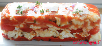 Terrine de morue aux poivrons et tomates