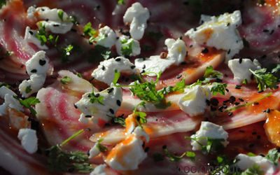 mes crudités d'hiver : carpaccio de betterave