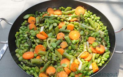 Recette de petits légumes verts cuit à la façon d'Alain Passard avec petits pois