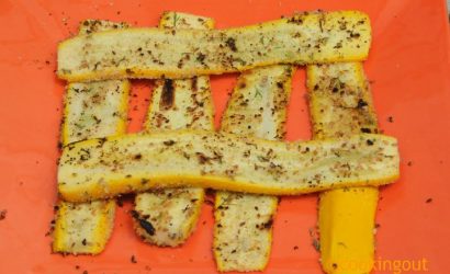 courgettes jaunes ou ocres cuite à la plancha avec de la chapelure