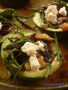 Courgettes de Nice à la salicorne et au chèvre frais