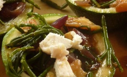 Courgettes de Nice à la salicorne et au chèvre frais