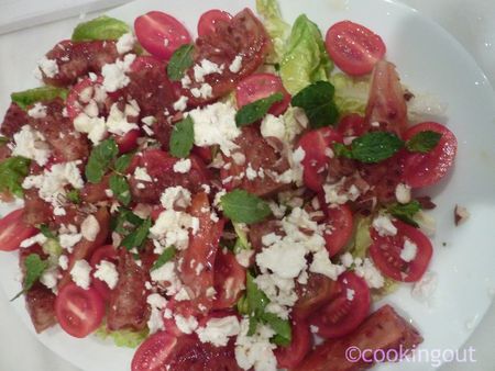 salade de ficgue de barbarie tomate et féta