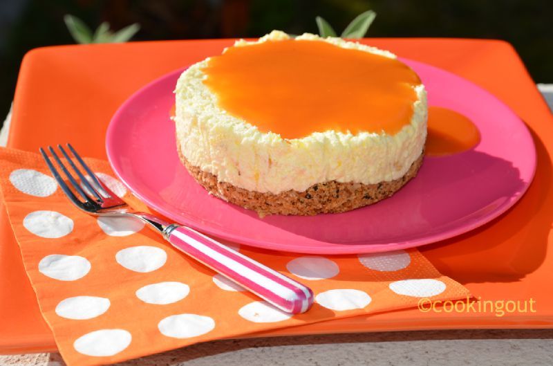 Cheese cake mangue et coulis d'abricot