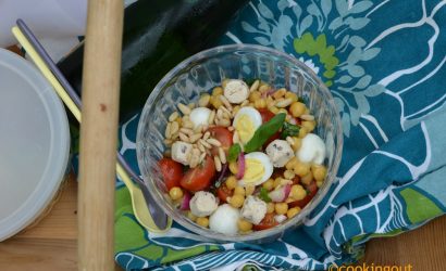 Recette de salade pois chiches et Boursin noix et figues