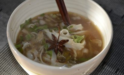 faux phô express réalisé avec le bouillon de pot au feu