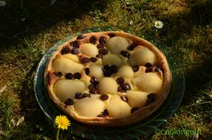 Tarte safranée et chocolatée aux poires, un dessert original et savoureux