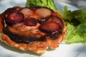 recette de tarte tatin à l'aubergine pour un convive allergique à la tomate