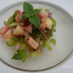 Recette de salade à base de céleri branche et pêches blanches