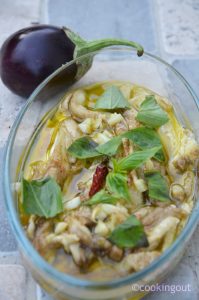 Recette d' aubergines confites à l’huile de colza parfumée à l’ail