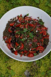 Salade de lentilles aux cerises aux parfums asiatiques et u_ne histoire de transmission