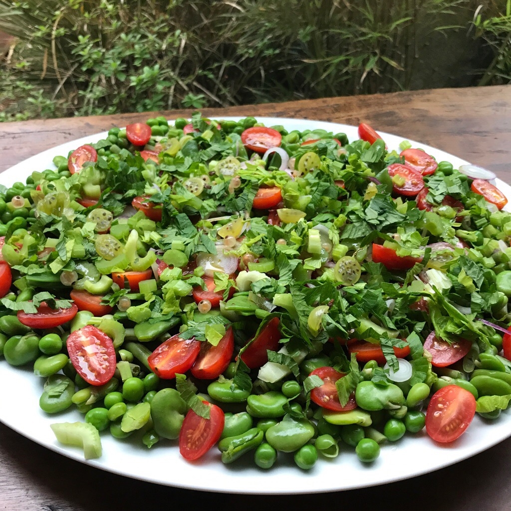 Salade Fraicheur Toute Verte Haricots Et Petits Pois Et Plein D