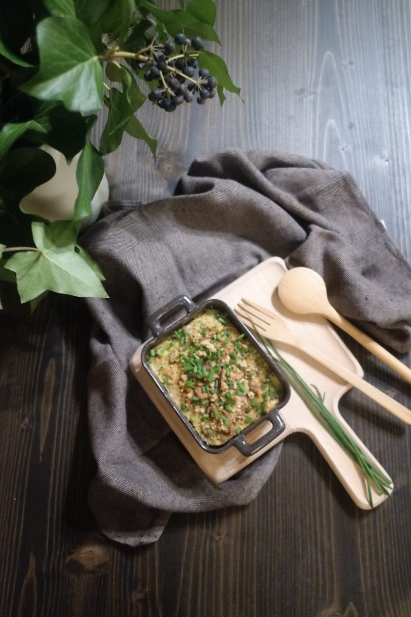 Gratin de poisson au panais individuel à table