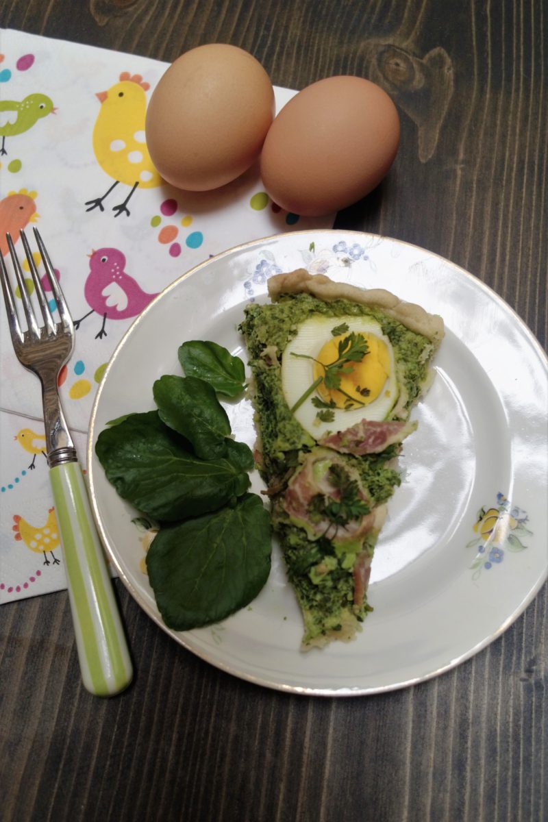 Recette de quiche au cresson et oeufs durs pour une entrée pascale