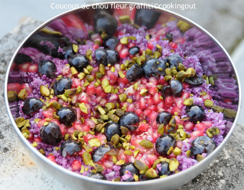 saladier de couscous au chou fleur violet