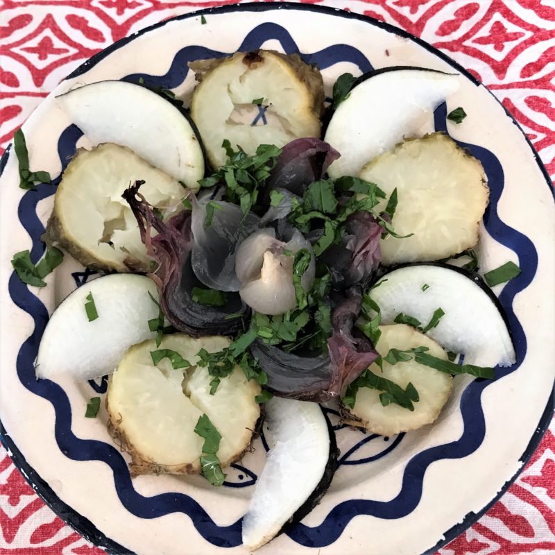 salade de céleri rave et oignon radis noir et persil