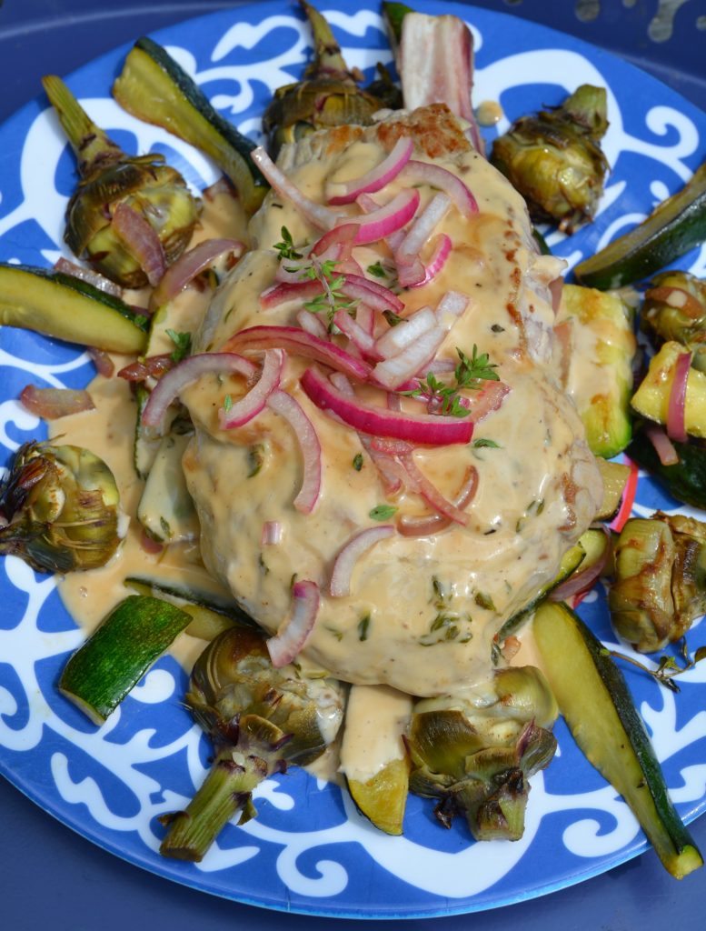 Recette de Cote de veau au Marsala avec ses légumes craquants