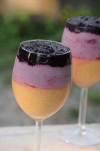 dessert d'été mousses de fruits abricot cerise