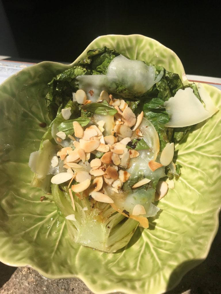 recette de salade cuite scamamorza et amande effilée