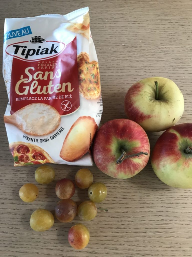 ingrédients pour réaliser une tarte sans gluten pommes et mirabelles