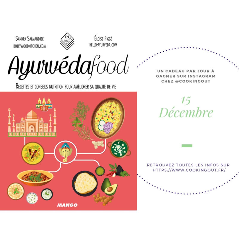 Quinzième case du calendrier de l'Avent le livre Ayurvedafood de Sandra Salmnajee