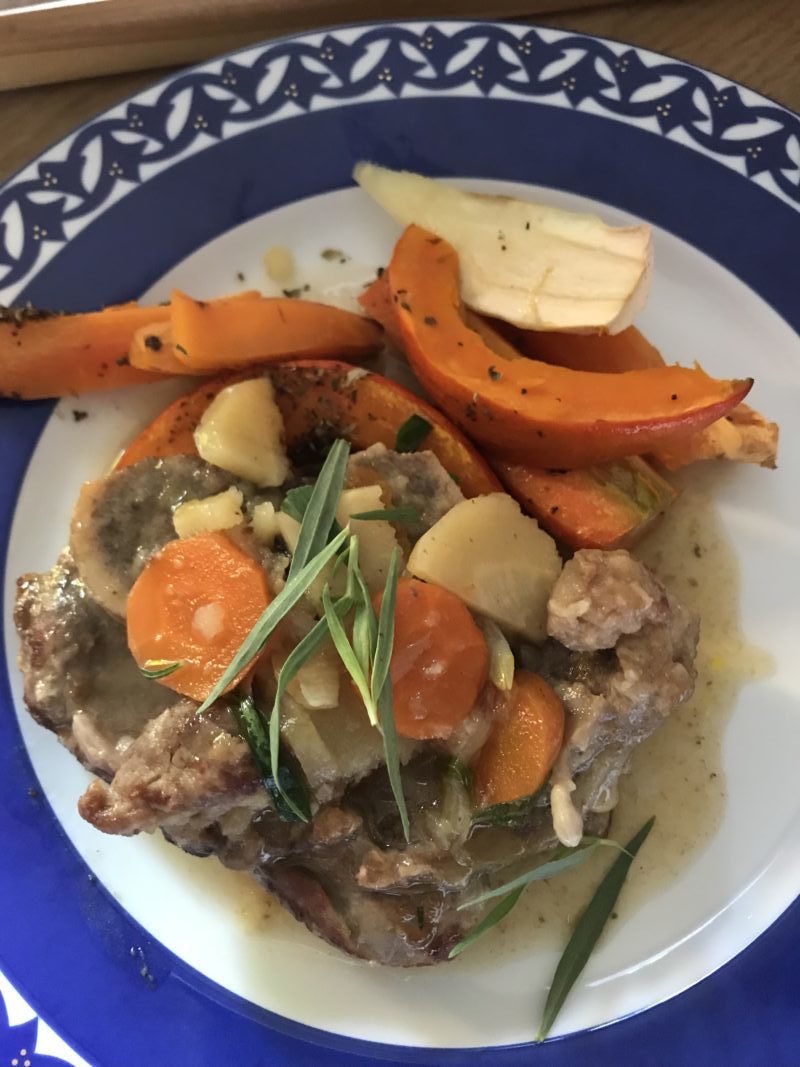 assiette d'osso bucco nordique avec légumes