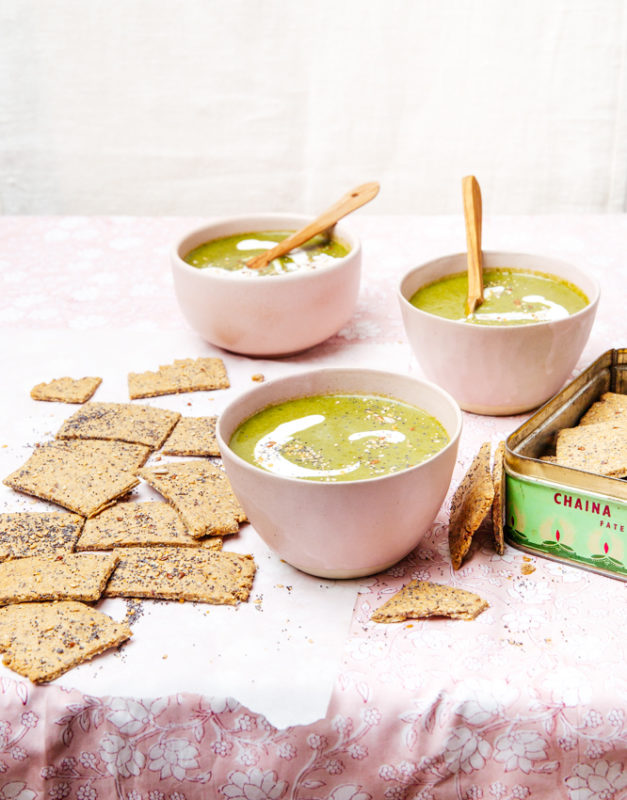 Soupe verte et crackers danois by Sandra Salmanjee