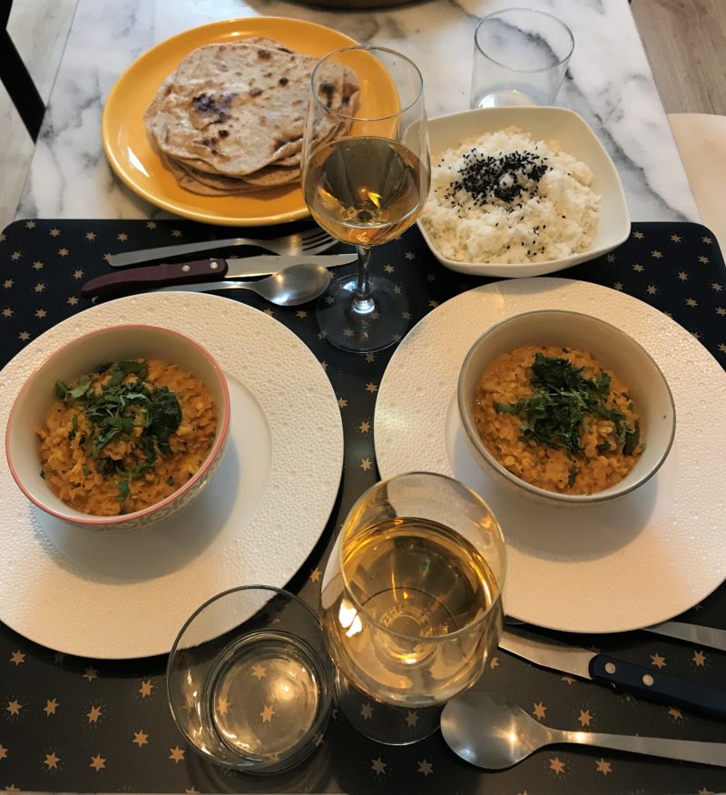 dahl ayurvédique aux lentilles et lait de coco