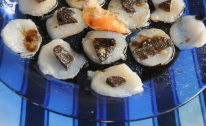 carpaccio de coquilles St Jacques et truffes