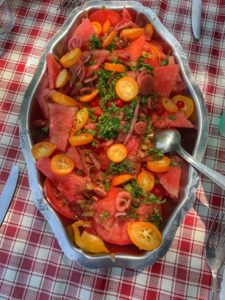 recette de salade de tomates pastèque kumquat et groseille