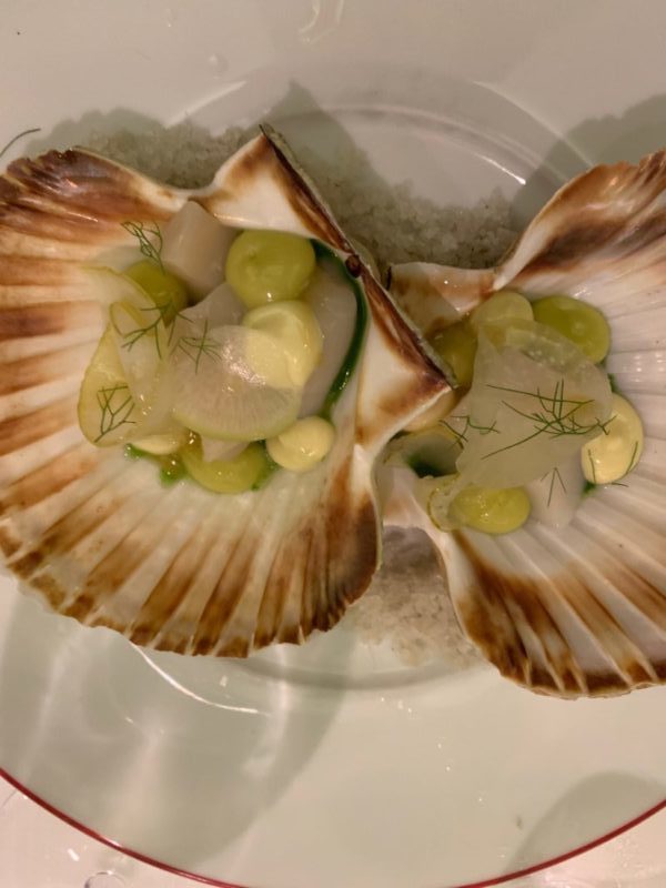 Carpaccio St jacques verveine et cédrat dégustées au restaurant Garance