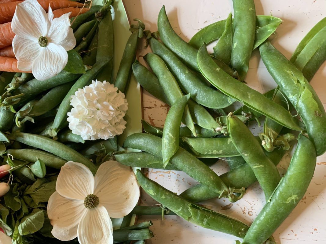 cosses de petits pois comestibles