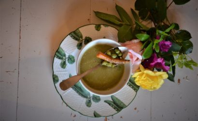 velouté de cosses de petits pois et flageolets