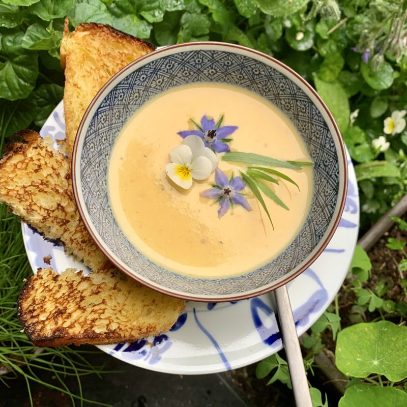 soupe camembert mouillettes de brioche