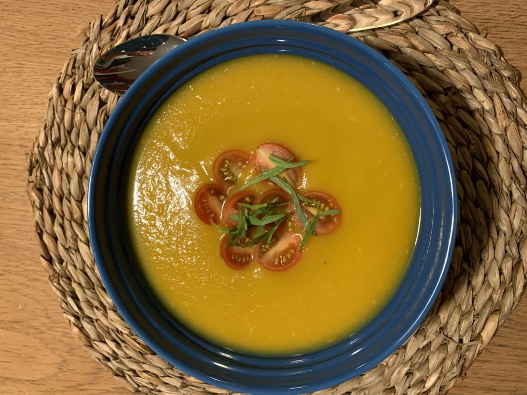 velouté de tomates vertes et patate douce