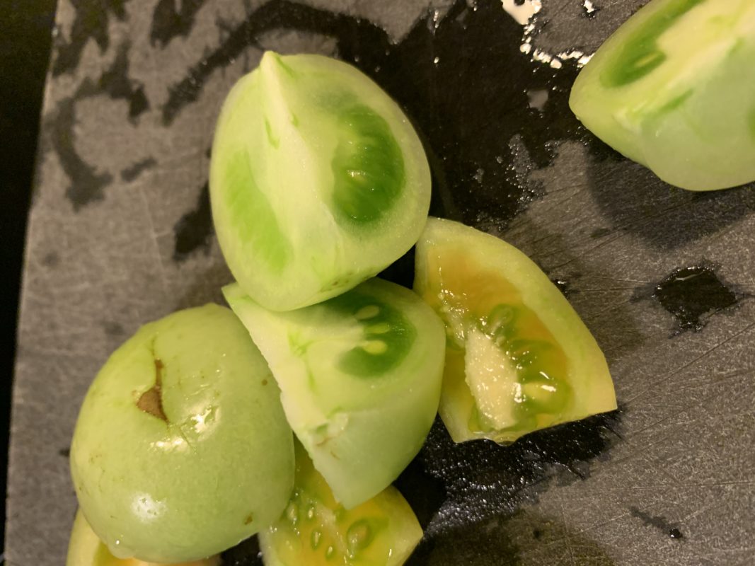 tomates vertes de mon potager urbain