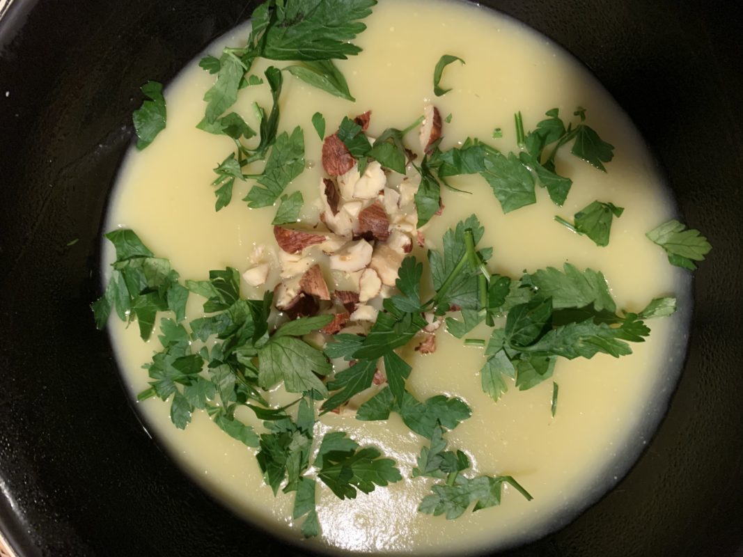 velouté de haricots beurre et persil