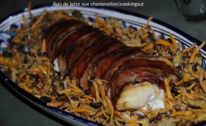 Roti de lotte aux chanterelles cuit