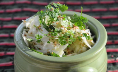 salade de chou blanc sésame et cerfeuil