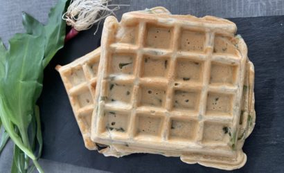 gaufre au levain aillet et ail des ours