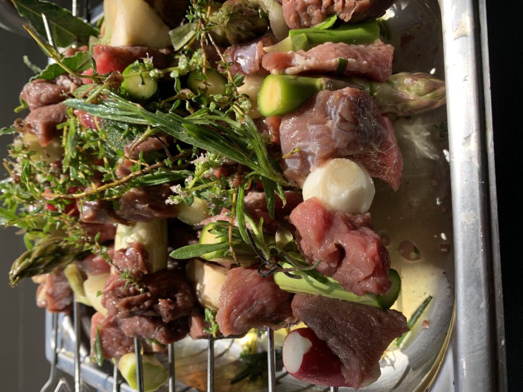 Brochettes de chevreuil cuites à la plancha- cookingout